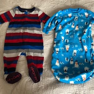 Kids fleece pjs Gap 6-12 and Carter’s 0-9